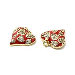 Echte 18 Karat vergoldete Messing Micro Pave klare Zirkonia Anhänger&nbsp;KK-E068-VB216-2