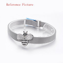 Fabricación de pulseras de malla de acero inoxidable 430 resistente al deslustre&nbsp;MAK-L021-01P