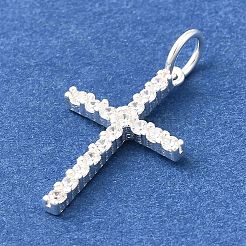 925 Sterlingsilber-Mikropavé-Anhänger mit klaren kubischen Zirkonia&nbsp;STER-F059-04S