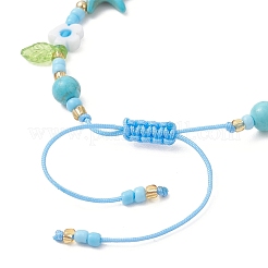 Braccialetti con perline di vetro e turchese sintetico a tema oceano&nbsp;BJEW-MZ00305-02