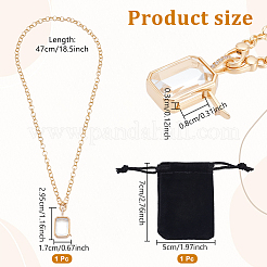 1 collana con ciondolo a medaglione in vetro e zirconi cubici trasparenti in ottone micro pavé&nbsp;NJEW-NB0001-33B