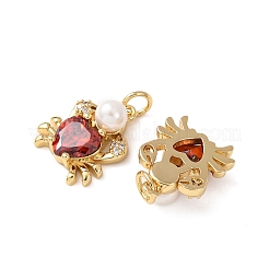Colgante micropavé cubic zirconia de latón&nbsp;KK-C143-28G