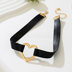 Chokerhalsketten aus Kunstleder mit Herz-Legierung&nbsp;FS-WGE663A-01