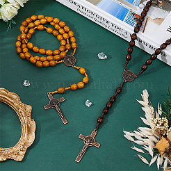2 set di collane con ciondolo a croce in lega religiosa da 2 colori&nbsp;NJEW-FI0001-38