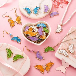 50 Stück Emaille Schmetterling Charms Anhänger Legierung Emaille Insekt Charm gemischt bunt für Schmuck Halskette Ohrring Armband Basteln&nbsp;JX331A