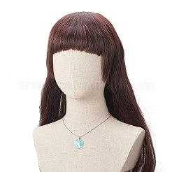 Collana con ciondolo tondo piatto in conchiglia naturale con catene a serpente rotonde&nbsp;NJEW-JN04219