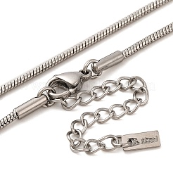Colliers à chaîne serpent ronde avec pendentif en forme de cœur en acier inoxydable 304 anti-ternissement pour femmes&nbsp;X-NJEW-G142-04P