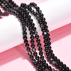 Chapelets de perles perles en agate noire naturelle&nbsp;G-G391-6mm-01