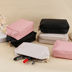 9 bolsa de cosméticos con cremallera de piel sintética de 3 colores&nbsp;ABAG-GL0001-01