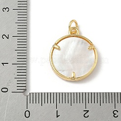 Micro pavé di zirconi in ottone con pendenti a conchiglia&nbsp;KK-Z115-04G-01