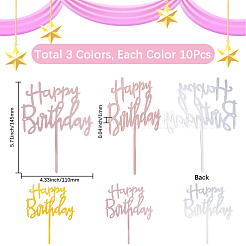 3 Set Kuchendekorationen aus Acryl in 3 Farben&nbsp;DIY-SP0003-28