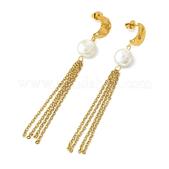 Pendientes de borla de acero inoxidable 304 para mujer&nbsp;EJEW-JE07185