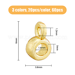 60 pz. 3 ganci in tubo di ottone colorati&nbsp;KK-FH0005-40
