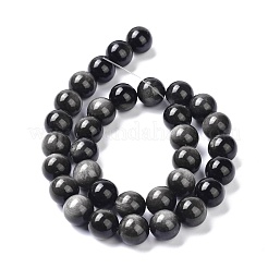 Natürliche silberne Obsidianperlenstränge&nbsp;X-G-D083-01A
