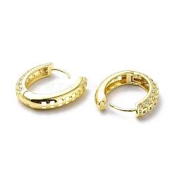 Boucles d'oreilles créoles creuses carrées en zircone cubique transparente&nbsp;EJEW-G333-02G