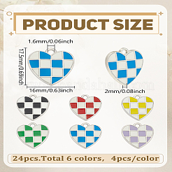 24 pz 6 colori ciondoli in lega di smalto&nbsp;ENAM-LP0002-44