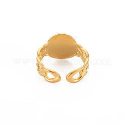 Anillo de puño abierto de acero inoxidable 304 con baño de iones (IP) y forma de corazón para mujer.&nbsp;RJEW-S405-230G