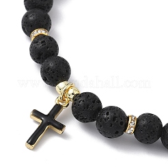 Braccialetti con ciondolo a croce in ottone e smalto&nbsp;BJEW-JB12329