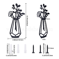 Mur de fer art vase fleurs&nbsp;AJEW-WH0263-16