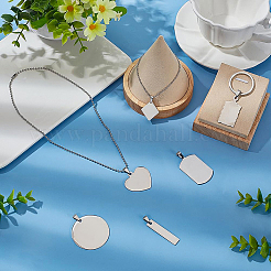 Pendentifs d'étiquette vierge d'estampage en acier inoxydable&nbsp;STAS-BC0003-03