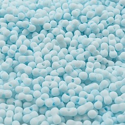 Perles de rocaille en verre dépoli opaque couleur macaron&nbsp;X1-SEED-K009-12B-11