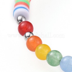 Pulseras de abalorios de arcilla polimérica hechos a mano&nbsp;BJEW-JB04636-M