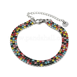 Bracciali a catena con strass in acciaio inossidabile 304 per donna&nbsp;BJEW-Z143-23P-01