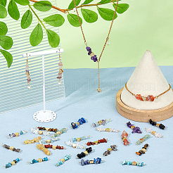 32 Stück 16 Stile natürliche gemischte Edelstein-Chip-Anschluss-Charms&nbsp;PALLOY-FH00095