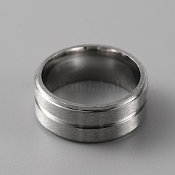 Bague rainurée en acier inoxydable 316 pour femme&nbsp;RJEW-WH0010-03B-P