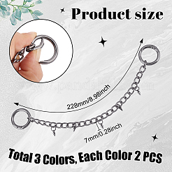 6 pz 3 colori catene in alluminio catene per cinturini per stivali&nbsp;HJEW-GA00030