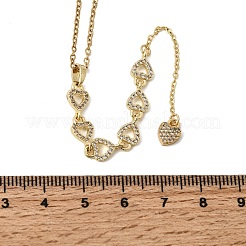 Collane con ciondolo geometrico in ottone micro pavé di zirconi cubici trasparenti e nappe&nbsp;NJEW-P350-01D-G