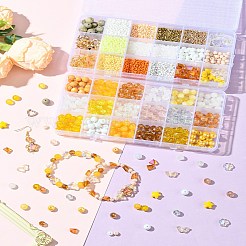 Kits para hacer aretes colgantes con cuentas de vidrio y plástico CCB&nbsp;DIY-YW0011-45