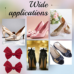 Décorations de chaussures en polyester avec nœud papillon&nbsp;FIND-WH0423-93C