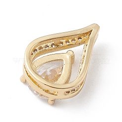 Dia-Charms mit Gestellbeschichtung aus Messing mit Mikropavé-Zirkonia&nbsp;X-KK-E003-20G-03