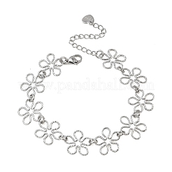 Bracelets à maillons creux en acier inoxydable 304 martelé pour femmes&nbsp;BJEW-F539-01A-P