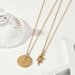 Collares apilables de doble capa de acero inoxidable 304&nbsp;NJEW-S435-03G-B