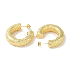 Aretes de latón con textura de revestimiento en rack&nbsp;EJEW-P272-04A-G