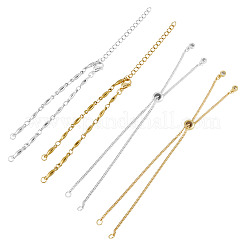 2 Sets 2 Stile 304 Edelstahl Bar Link Kette Armband machen&nbsp;AJEW-TA0001-77