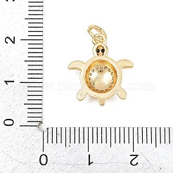Pendentifs avec zircon cubiques à micro-pavés en laiton&nbsp;KK-D258-01G-02