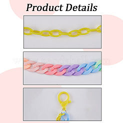 2 ceinture à chaîne double couche en résine 2 couleurs pour pantalons&nbsp;AJEW-GF0011-20B