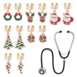 6 pendentif stéthoscope en alliage émaillé de Noël&nbsp;HJEW-JM03708