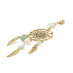 Rete/rete intrecciata con decorazioni pendenti di piume&nbsp;HJEW-JM00786
