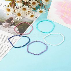 Pierre précieuse mélange naturel de bracelets extensibles de perles&nbsp;BJEW-JB06382