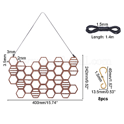 Espositori per orecchini a bottone in legno di faggio a forma di nido d'ape&nbsp;EDIS-WH0011-04