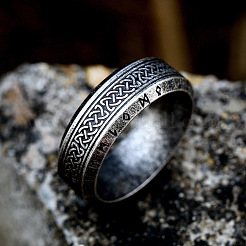 Anillos de dedo de acero inoxidable 304 estilo retro vikingo&nbsp;FS-WG40F7A-01