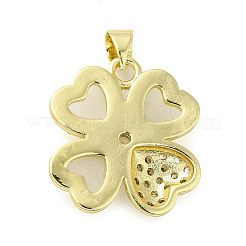 Porte micro ouvrent pendentifs zircone cubique en laiton de placage&nbsp;KK-Q784-32G-01