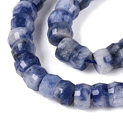 Fili di perle di diaspro macchia blu naturale&nbsp;G-Q606-46A-02