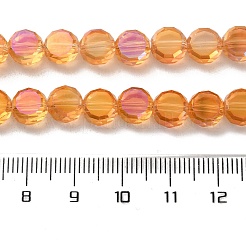 Chapelets de perles en verre électroplaqué&nbsp;EGLA-C010-01A-HR01