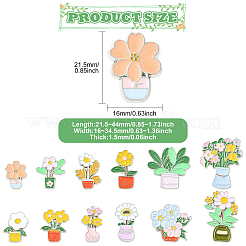 12 pz 12 stili spille smaltate a forma di fiore&nbsp;JEWB-CJ0003-27