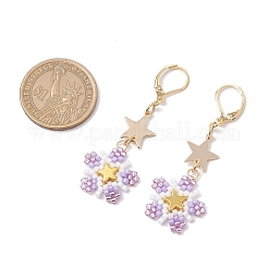 Orecchini a leva con perline di semi di vetro e ottone&nbsp;EJEW-MZ00426-04